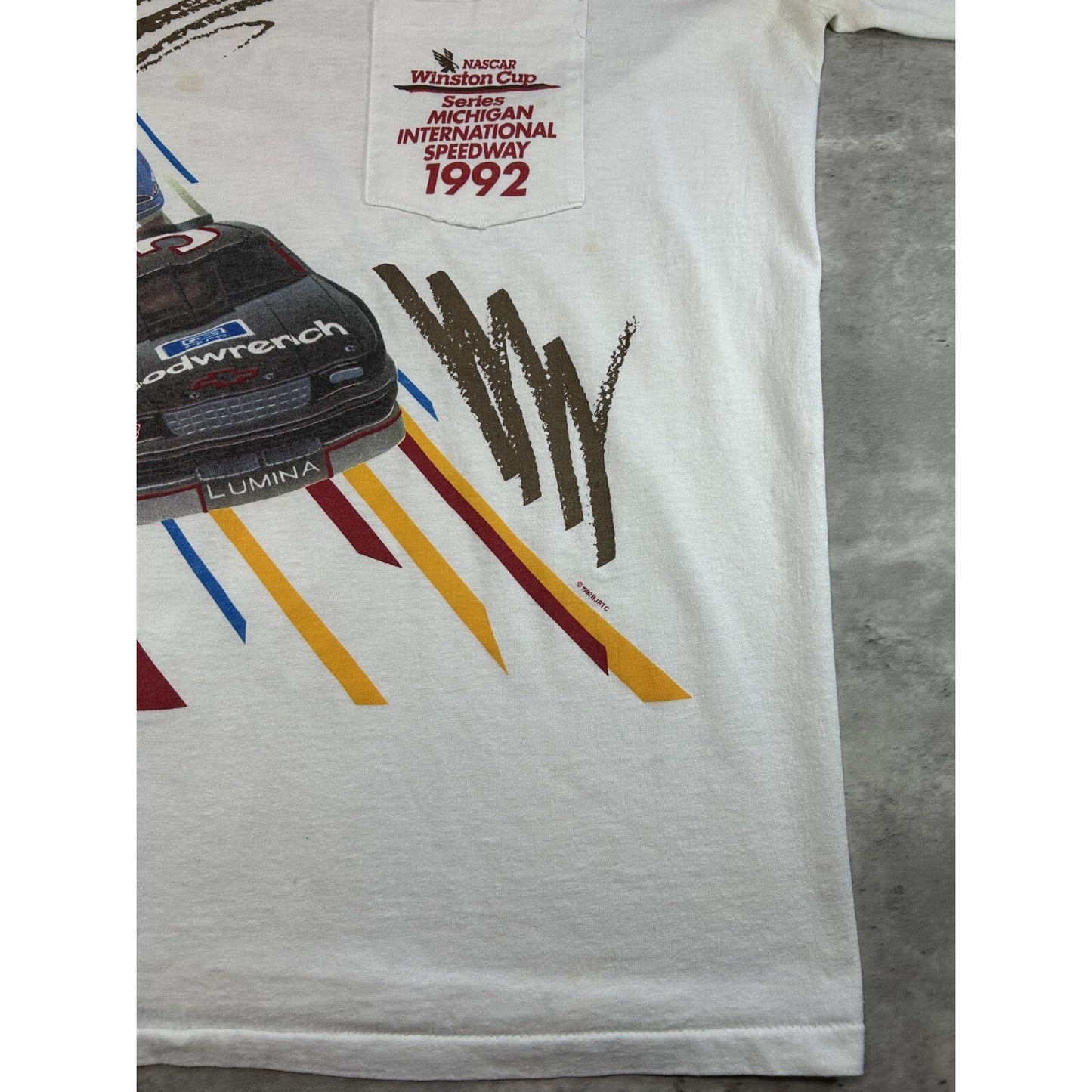 Vintage 1992 Nascar Winston Cup Series Racing Long Sleeve T-Shirt Size XL White