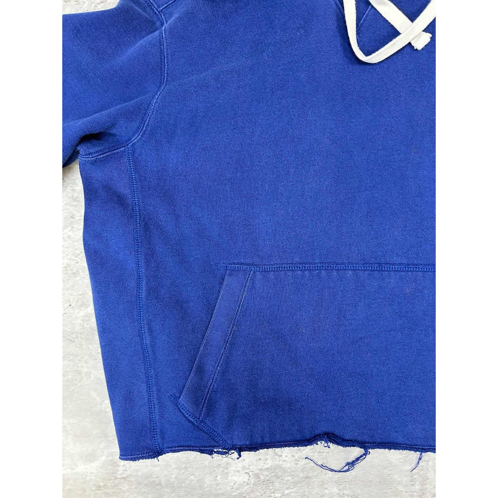 Vintage Polo Ralph Lauren Embroidered Pony Cropped Hooded Sweatshirt Size Large
