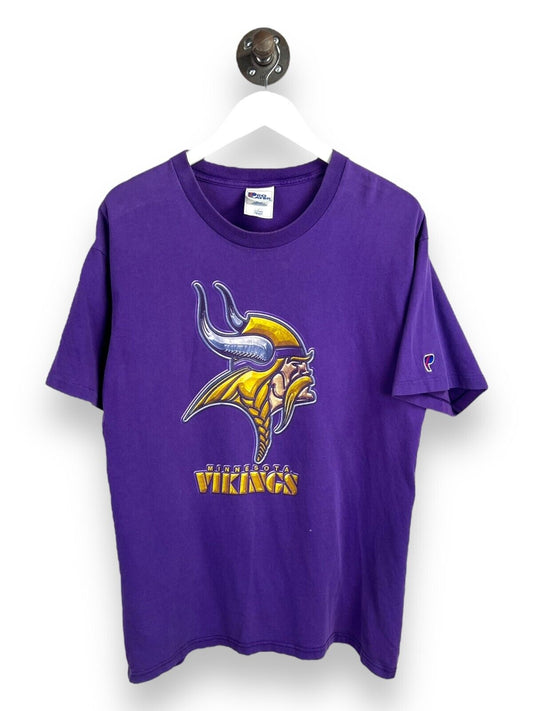 Vintage 90s Minnesota Vikings NFL Graphic Logo Spellout T-Shirt Size Large