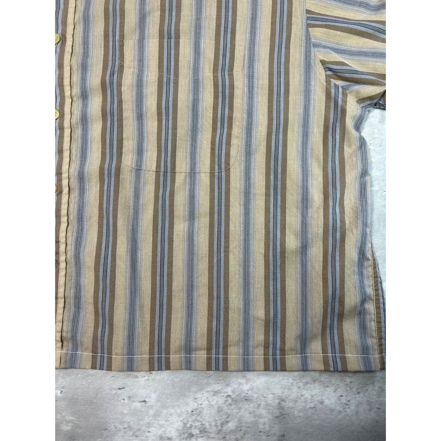 Vintage Bill Blass Striped Short Sleeve Cropped Reworked Button Up Shirt Sz 2XL