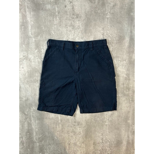 Vintage Carhartt Canvas Workwear Carpenter Shorts Size 35 Navy Blue