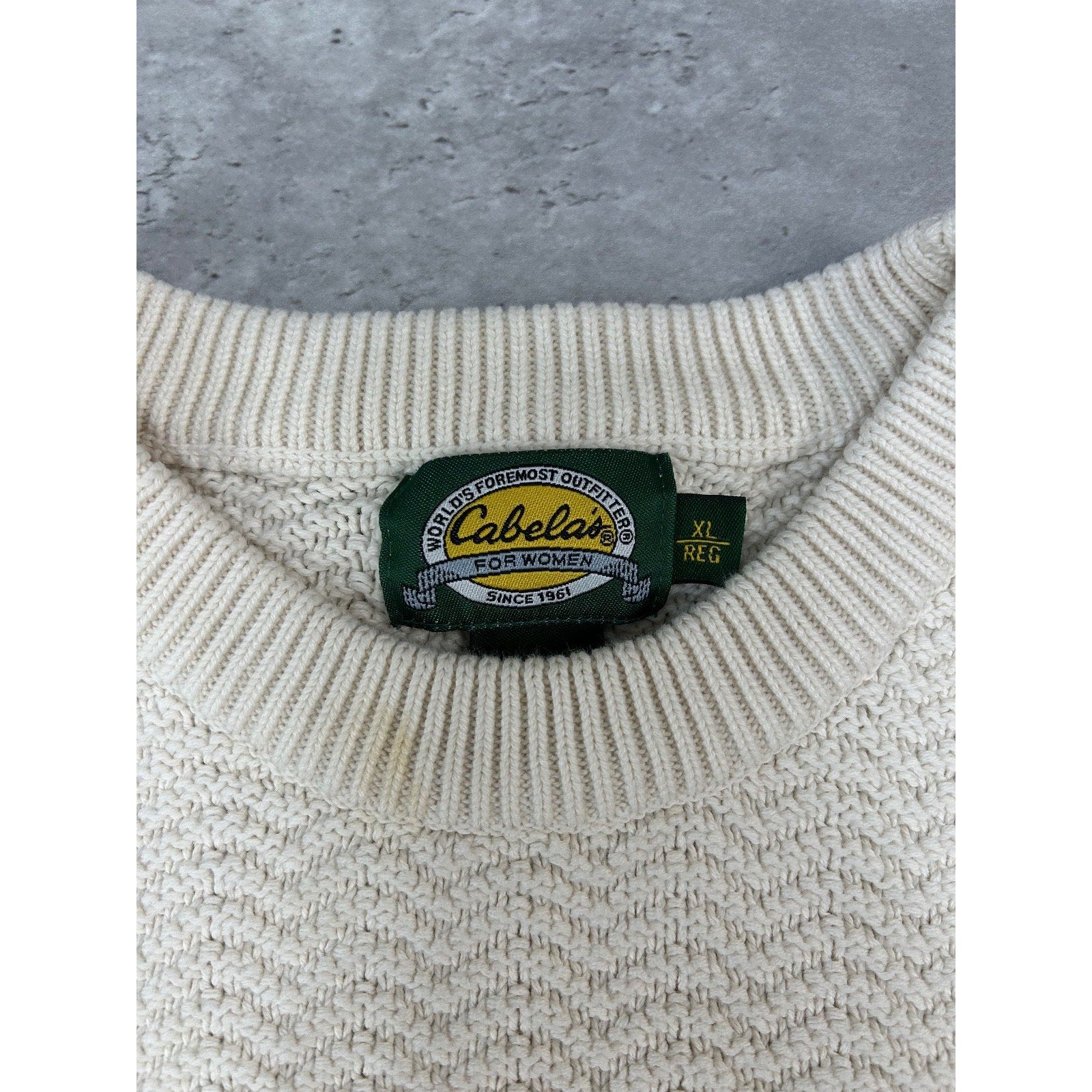 Vintage 90s Cabelas Embroidered Landscape Pullover Knit Sweater Size XL