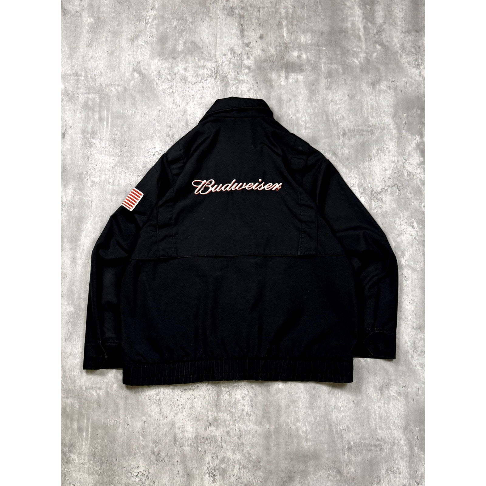 Vintage 80s/90s Budweiser Embroidered Logo Full Zip Bomber Jacket Size XL