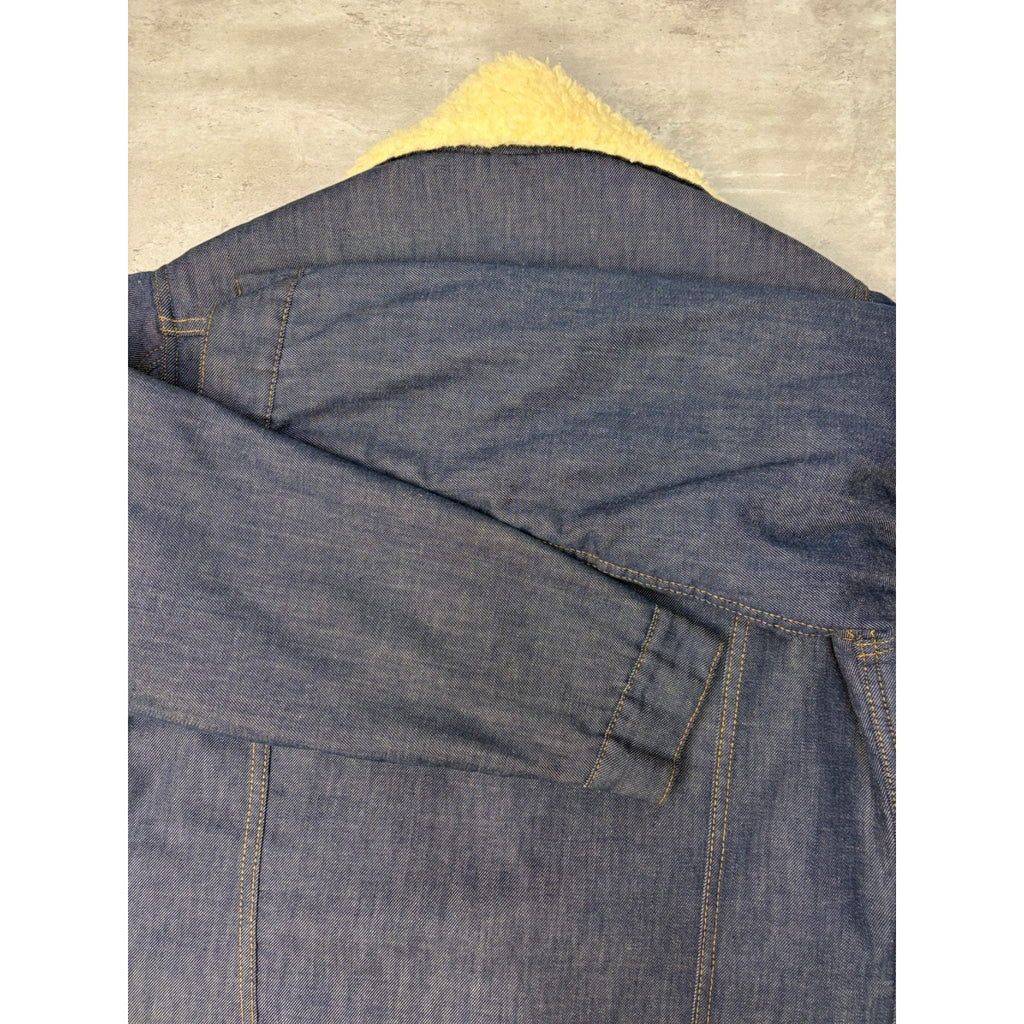 Vintage 70s/80s Sears Roebuck Sherpa Lined Denim Collared Jacket Size Medium