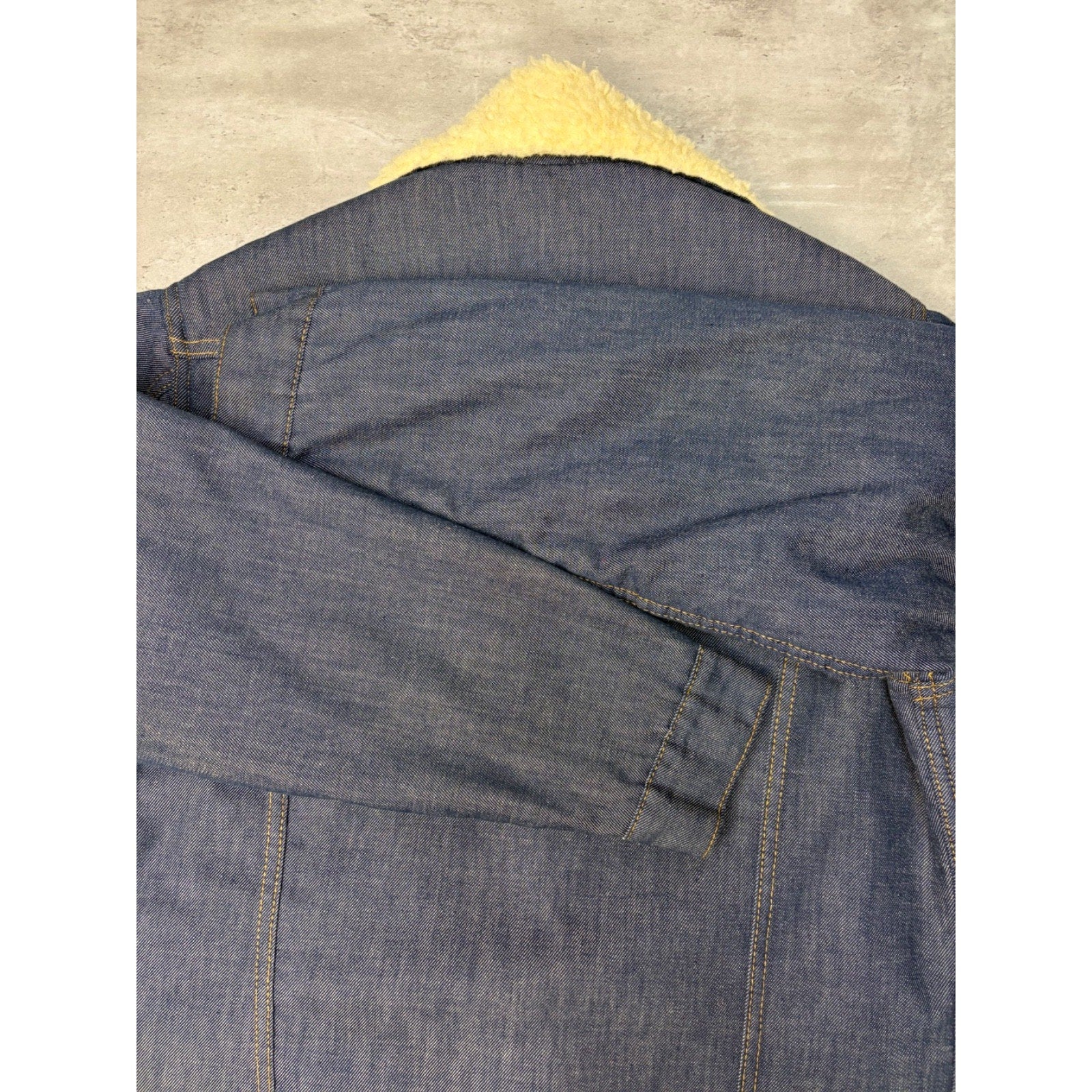 Vintage 70s/80s Sears Roebuck Sherpa Lined Denim Collared Jacket Size Medium