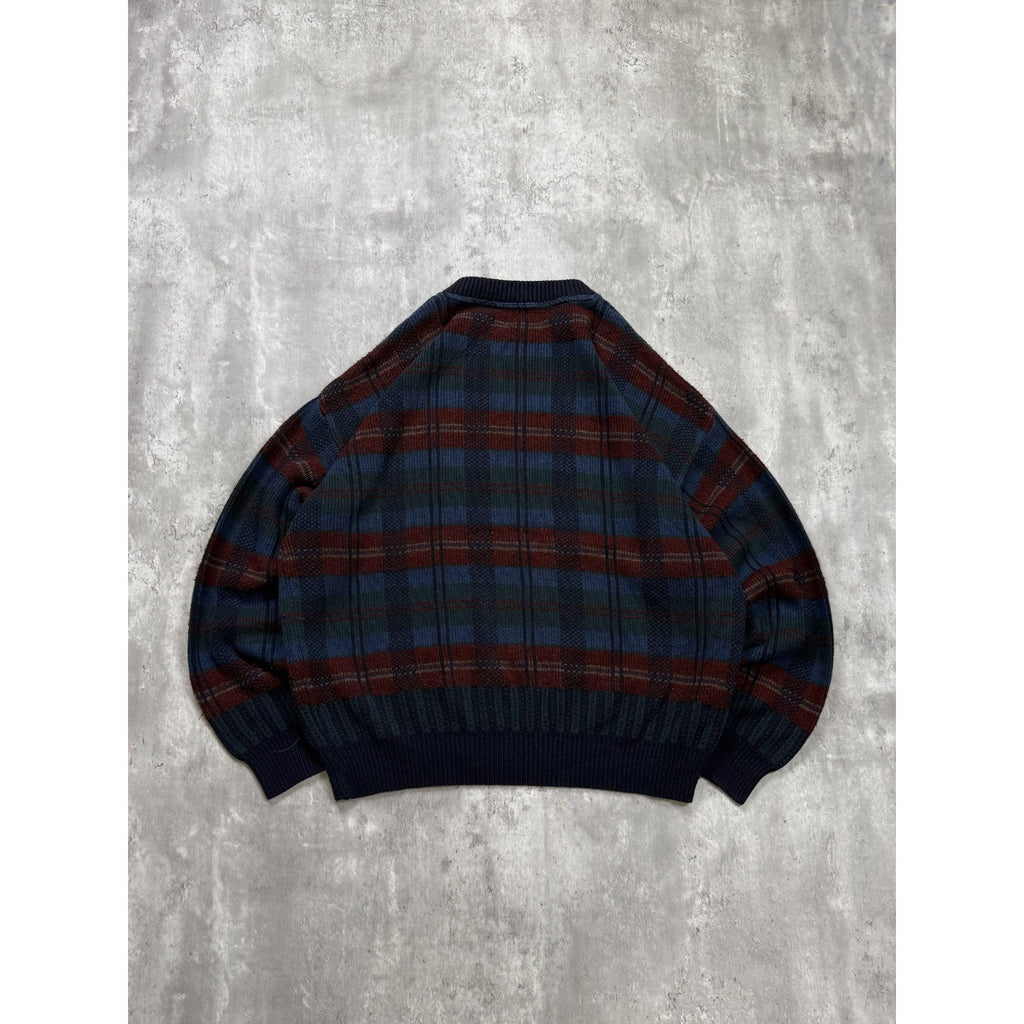 Vintage 90s Plaid Print Pullover Knit Sweater Size 2XL