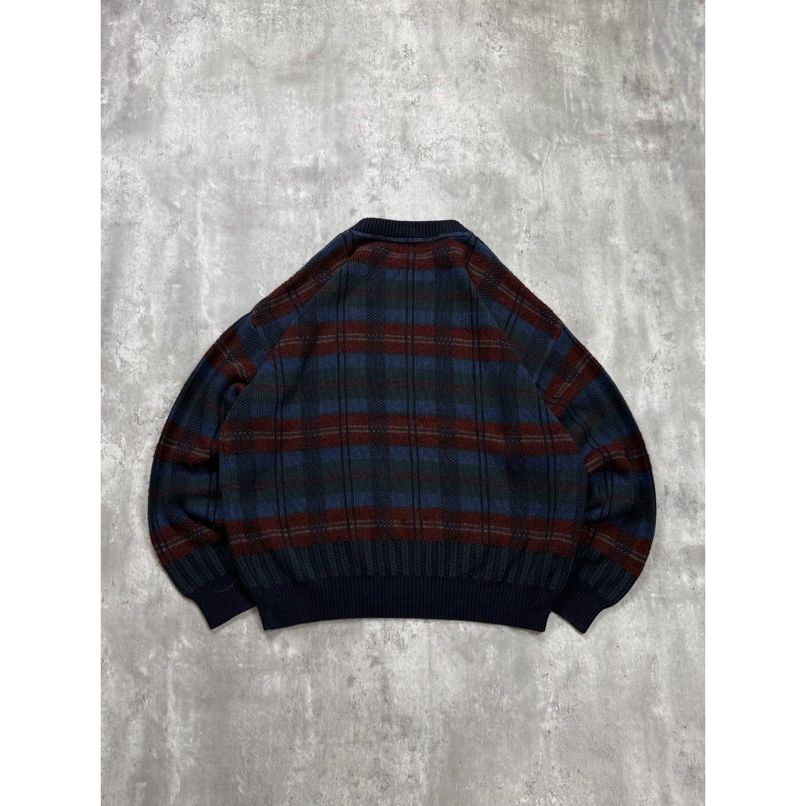 Vintage 90s Plaid Print Pullover Knit Sweater Size 2XL