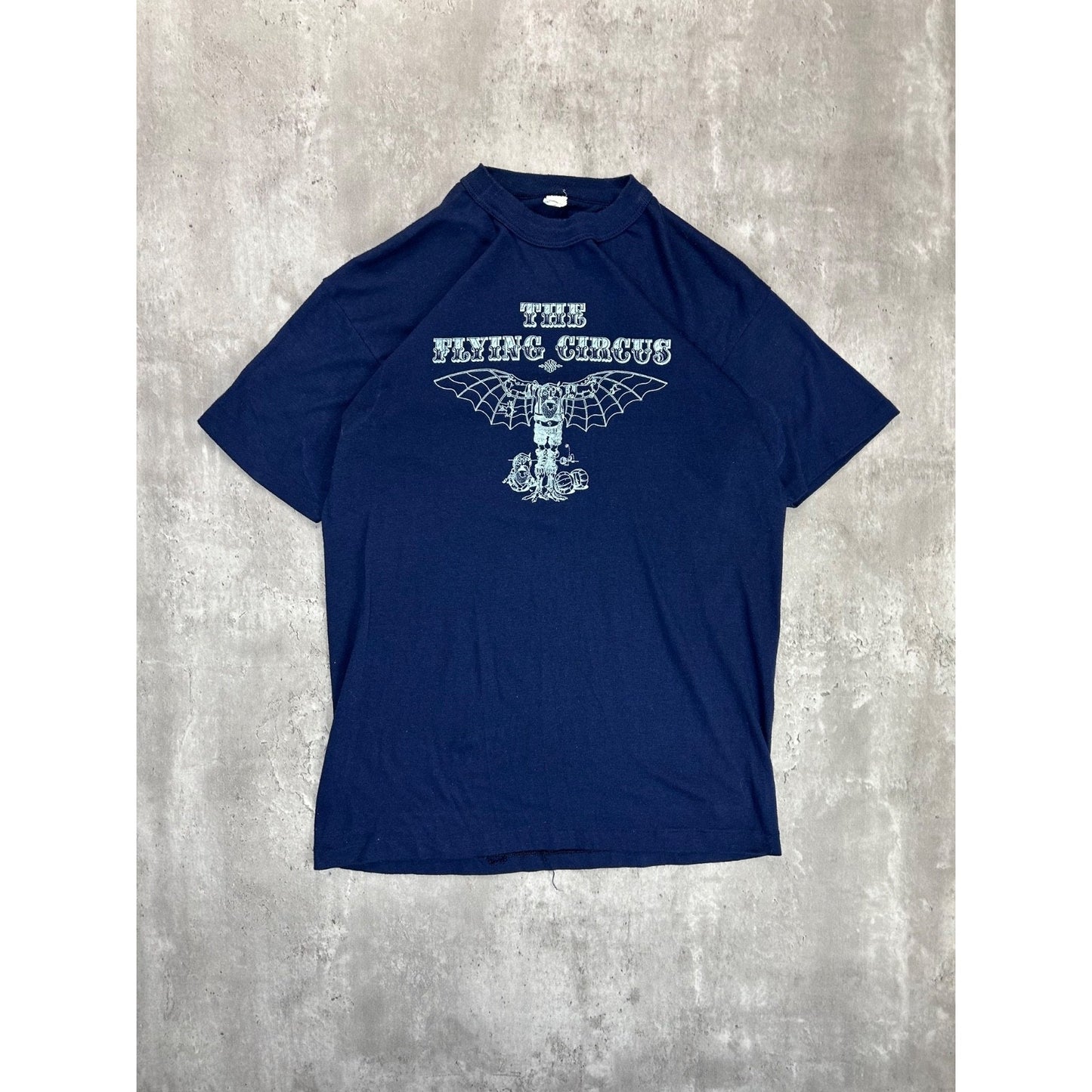 Vintage 80s/90s The Flying Circus Graphic Spellout T-Shirt Size Large