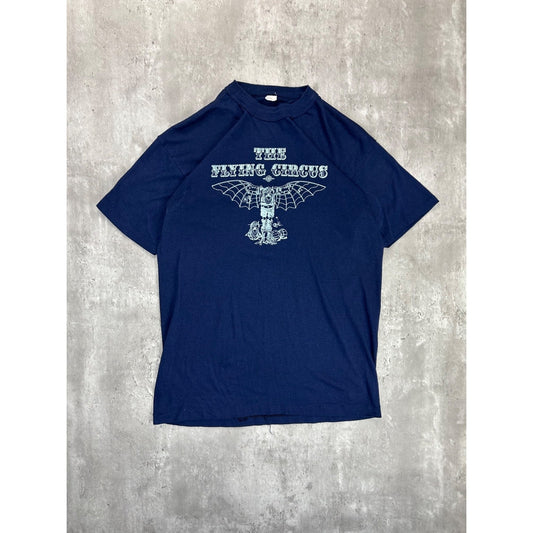 Vintage 80s/90s The Flying Circus Graphic Spellout T-Shirt Size Large