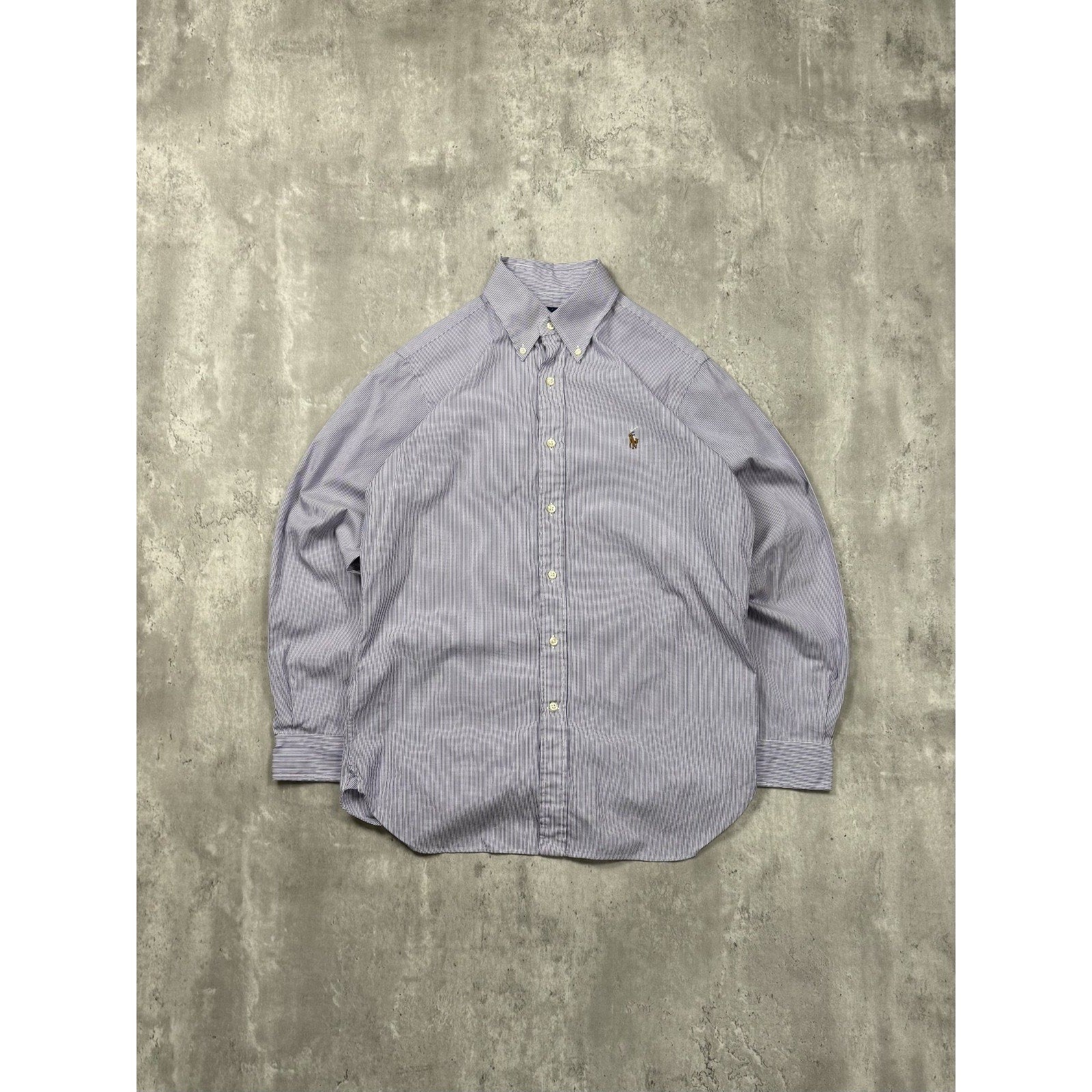 Vintage Polo Ralph Lauren Embroidered Pony Striped Button Up Shirt Size Large