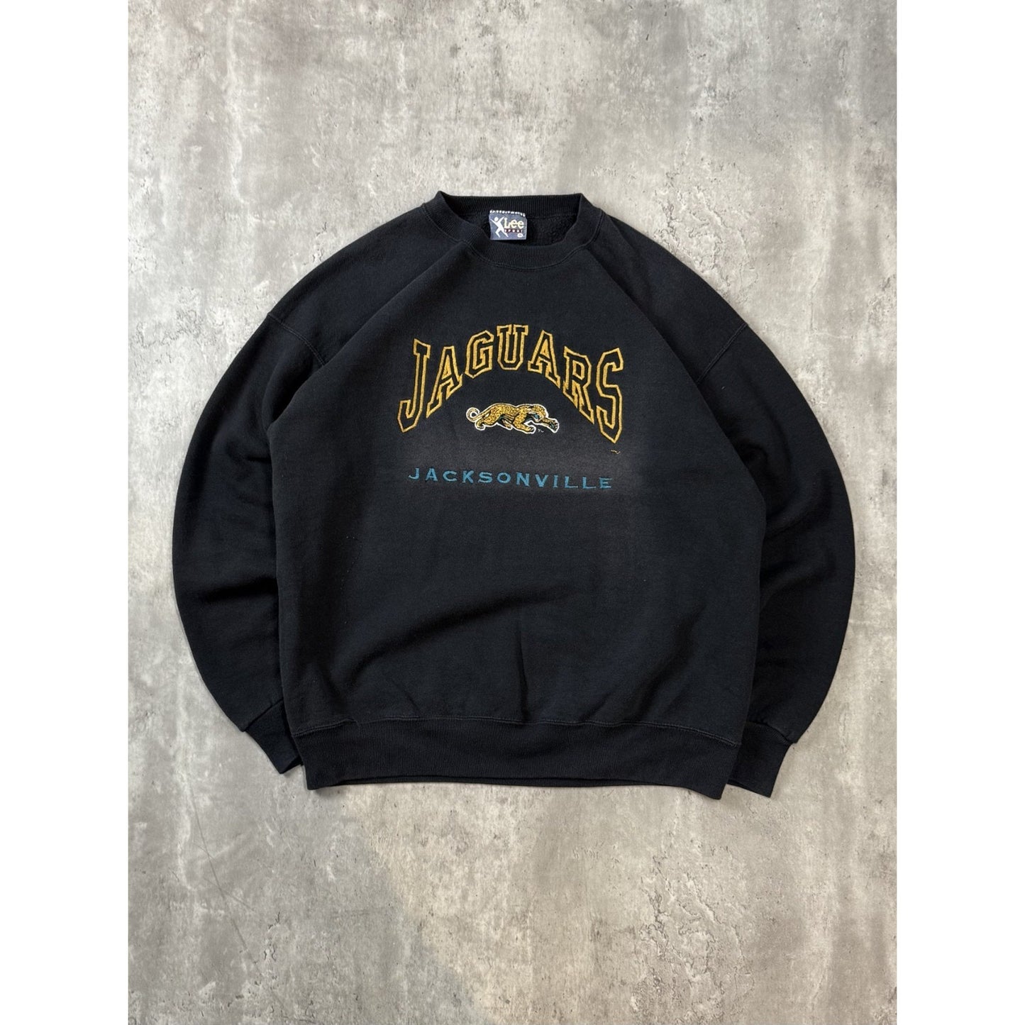 Vintage 90s Jacksonville Jaguars NFL Embroidered Spellout Logo Sweatshirt Sz XL