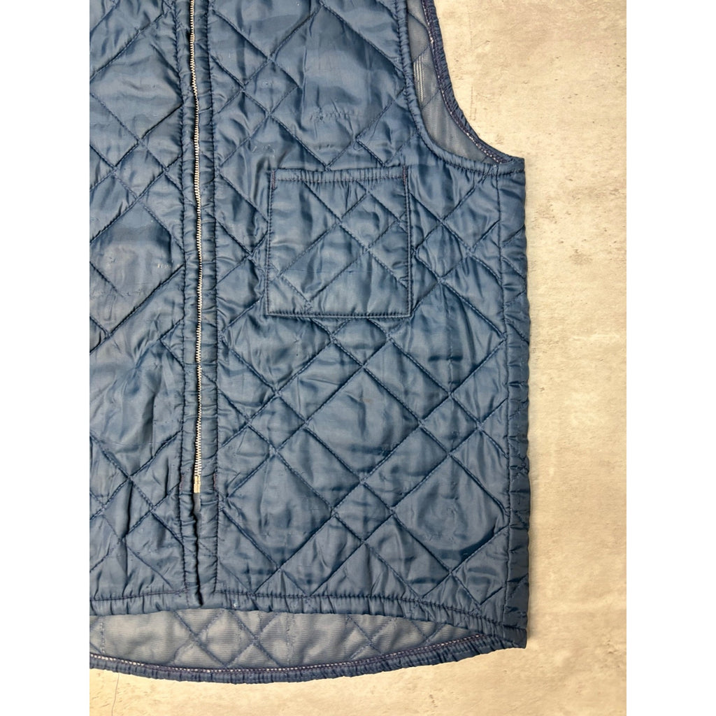 Vintage 1970 Osh Kosh Quilted Lined Full Zip Vest Size Large