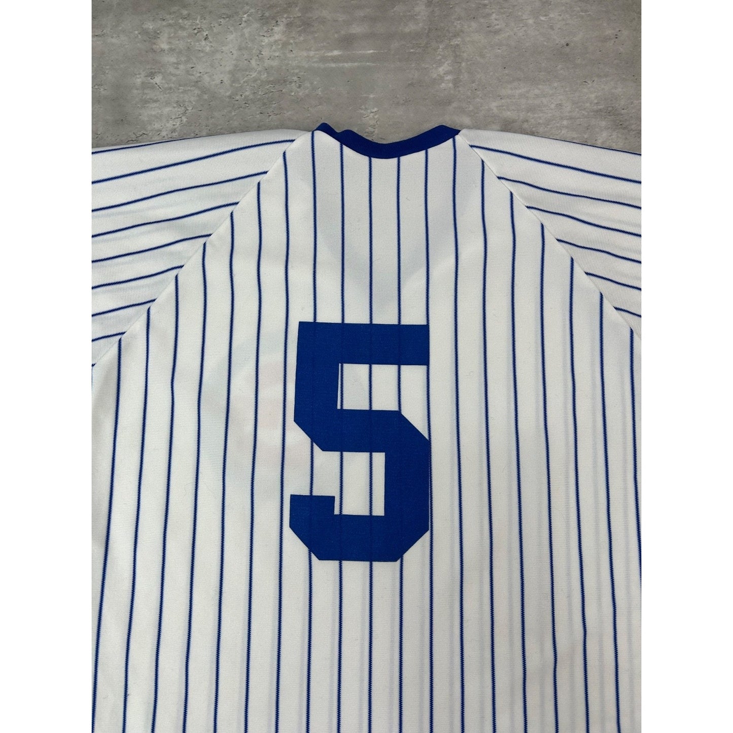 Vintage 90s Chuck Cottier #5 Chicago Cubs MLB Pinstripe Baseball Jersey Sz Large