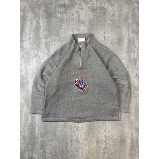 Vintage 90s Tennessee Oilers NFL Embroidered Spellout 1/2 Zip Sweatshirt Size XL