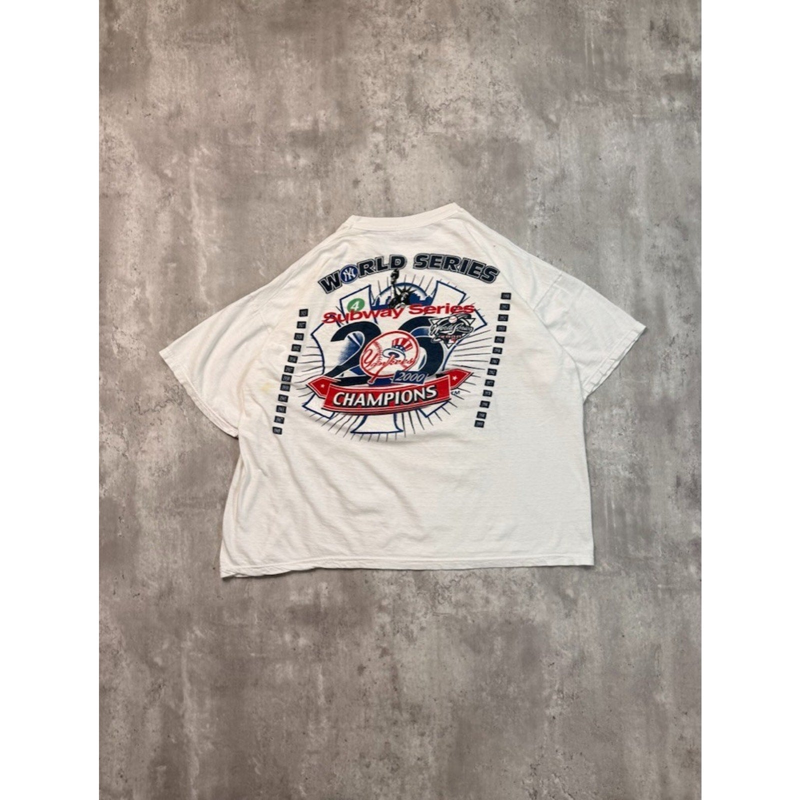 Vintage 2000 Yankees Vs Mets MLB Subway Series Baseball T-Shirt Size XL