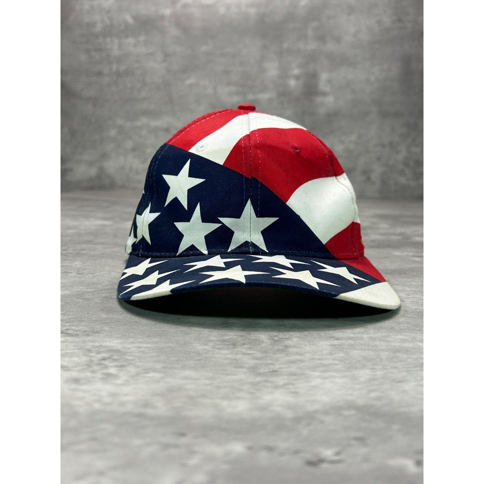 Vintage 1996 Atlanta Olympics American Flag All Over Print Snapback Hat OSFA