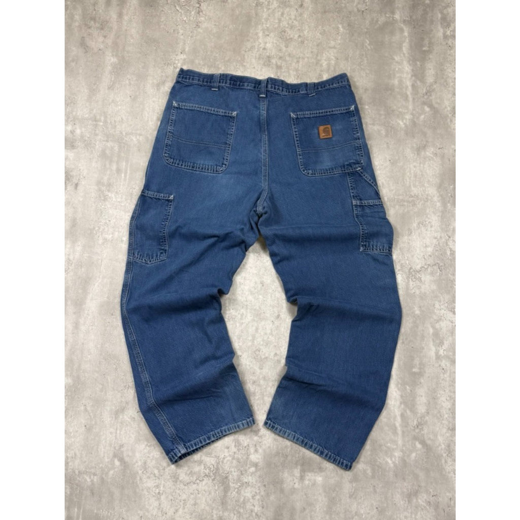 Vintage Carhartt Dungaree Fit Six Pocket Medium Wash Denim Pants Size 36