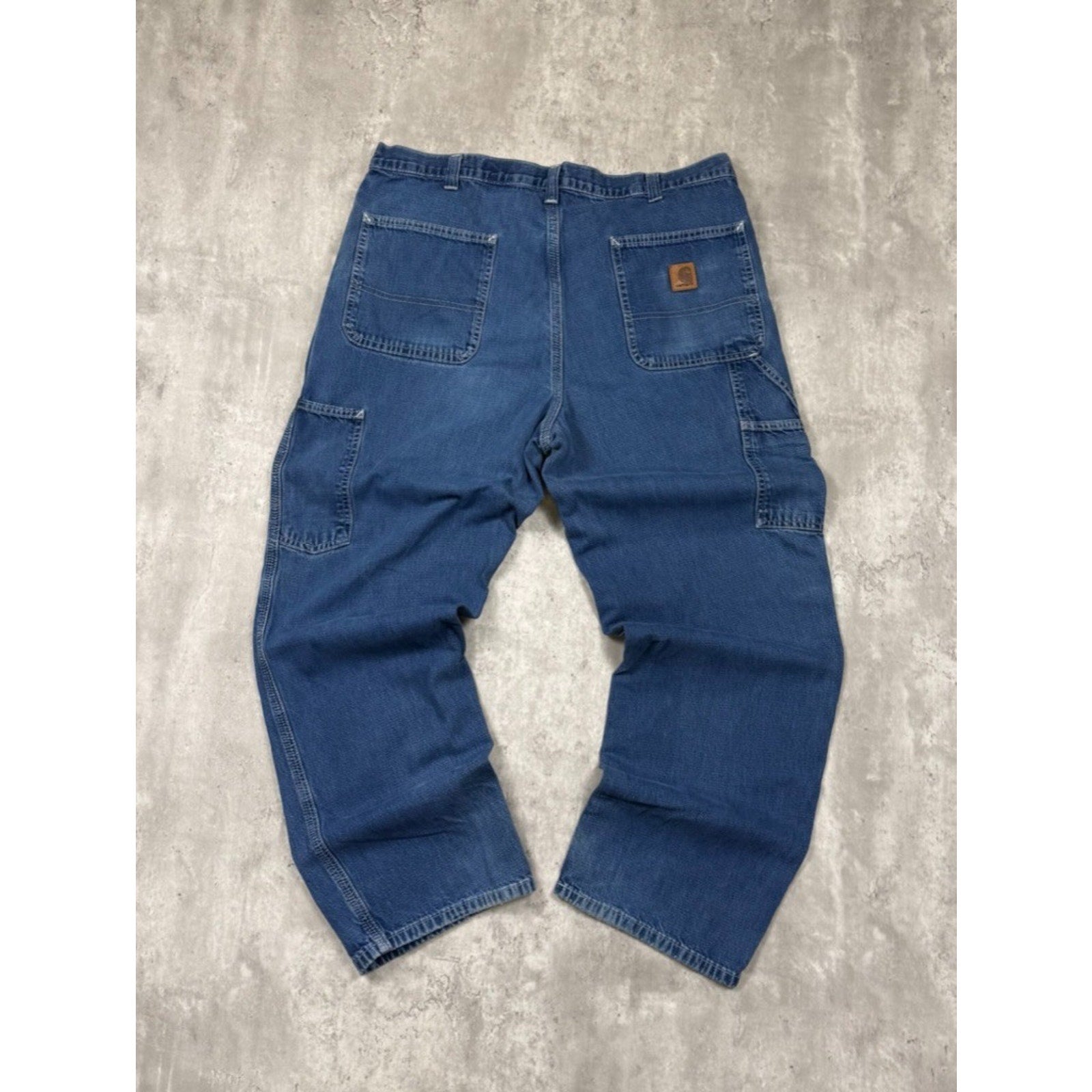 Vintage Carhartt Dungaree Fit Six Pocket Medium Wash Denim Pants Size 36
