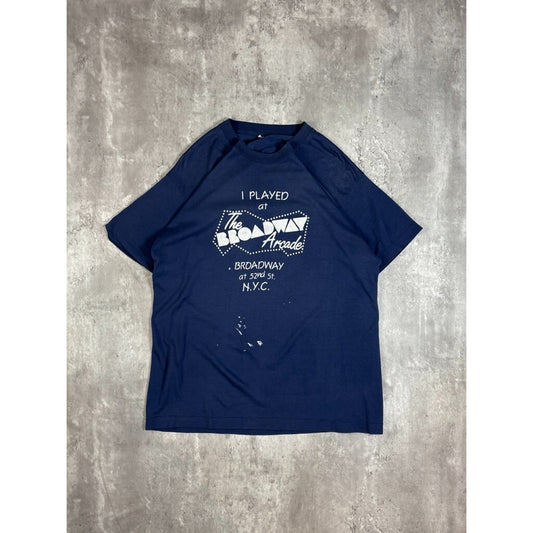 Vintage 80s I Played at Broadway Arcade Destination Graphic T-Shirt Size Large