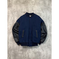 90s Canada Sportswear Varsity Style Leather Sleeve Bomber Jacket Size Large