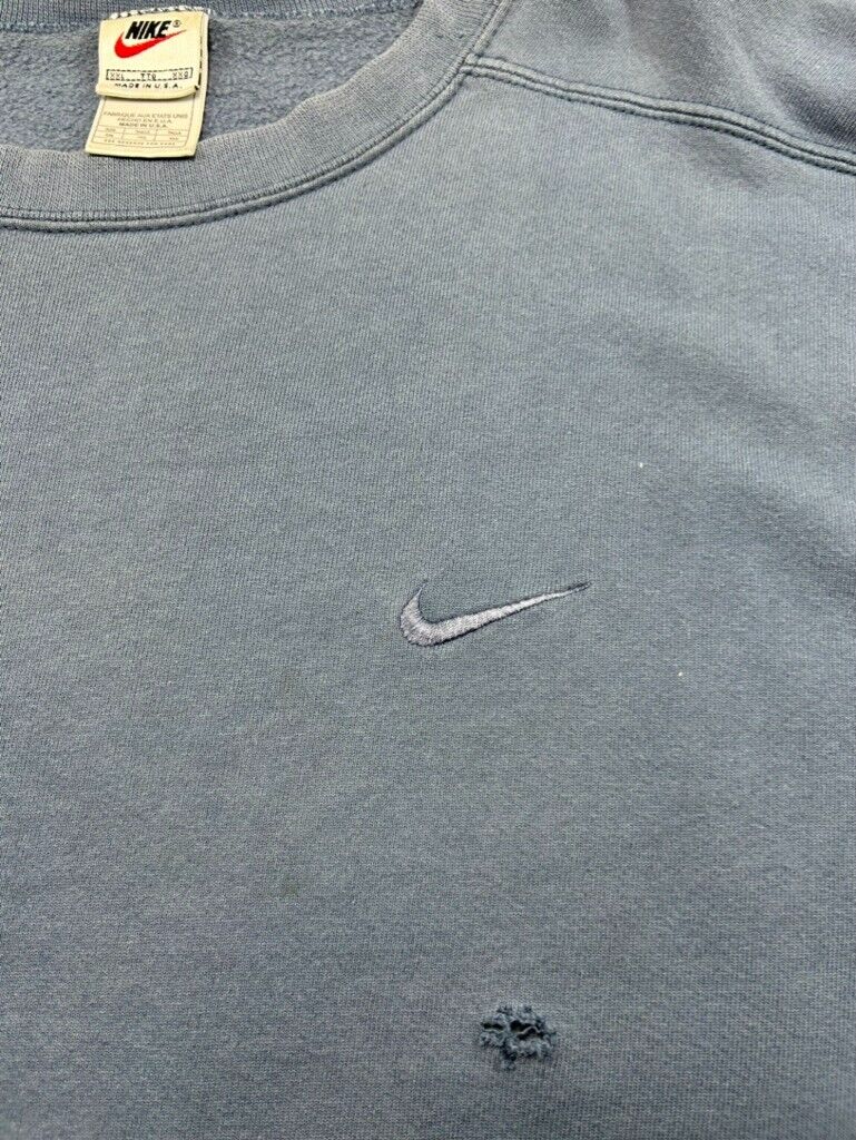 Vintage 90s Nike Embroidered Mini Swoosh Tonal Crewneck Sweatshirt Size 2XL