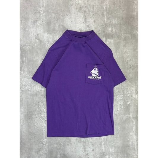 Vintage 1992 Harborfest Virginia Destination Graphic T-Shirt Size Small Purple