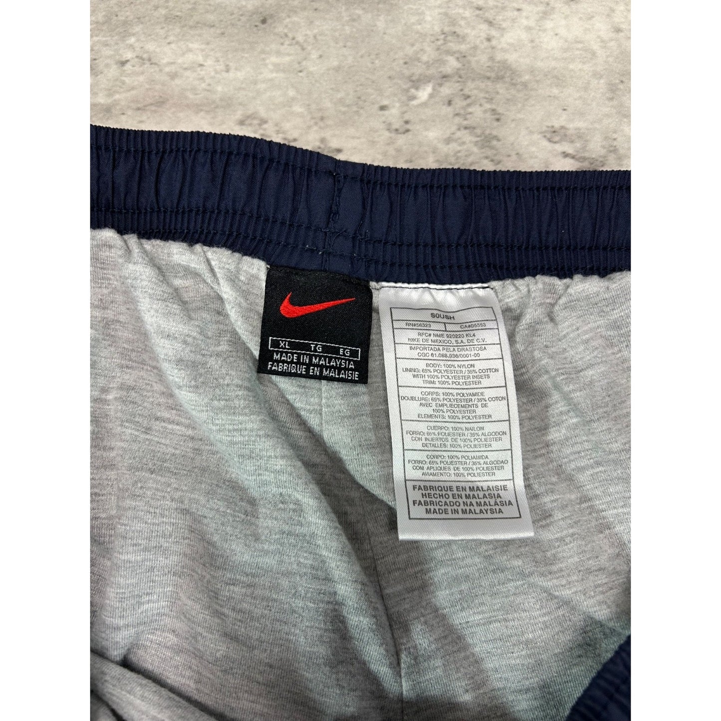 Vintage 2000s Nike Embroidered Swoosh Striped Nylon Track Pants Size XL