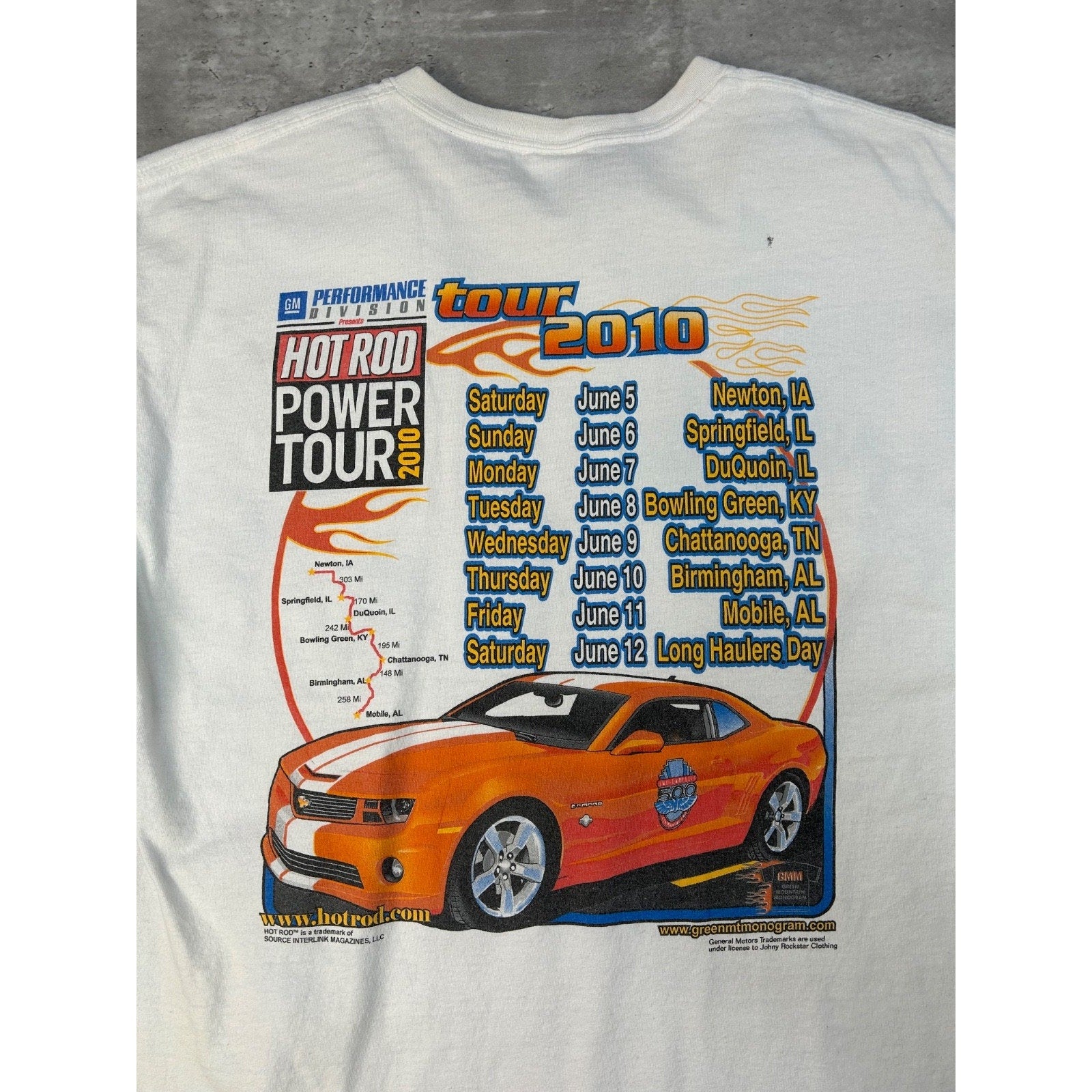 Vintage Hot Rod Power Tour Muscle Car Spellout Graphic T-Shirt Size Large