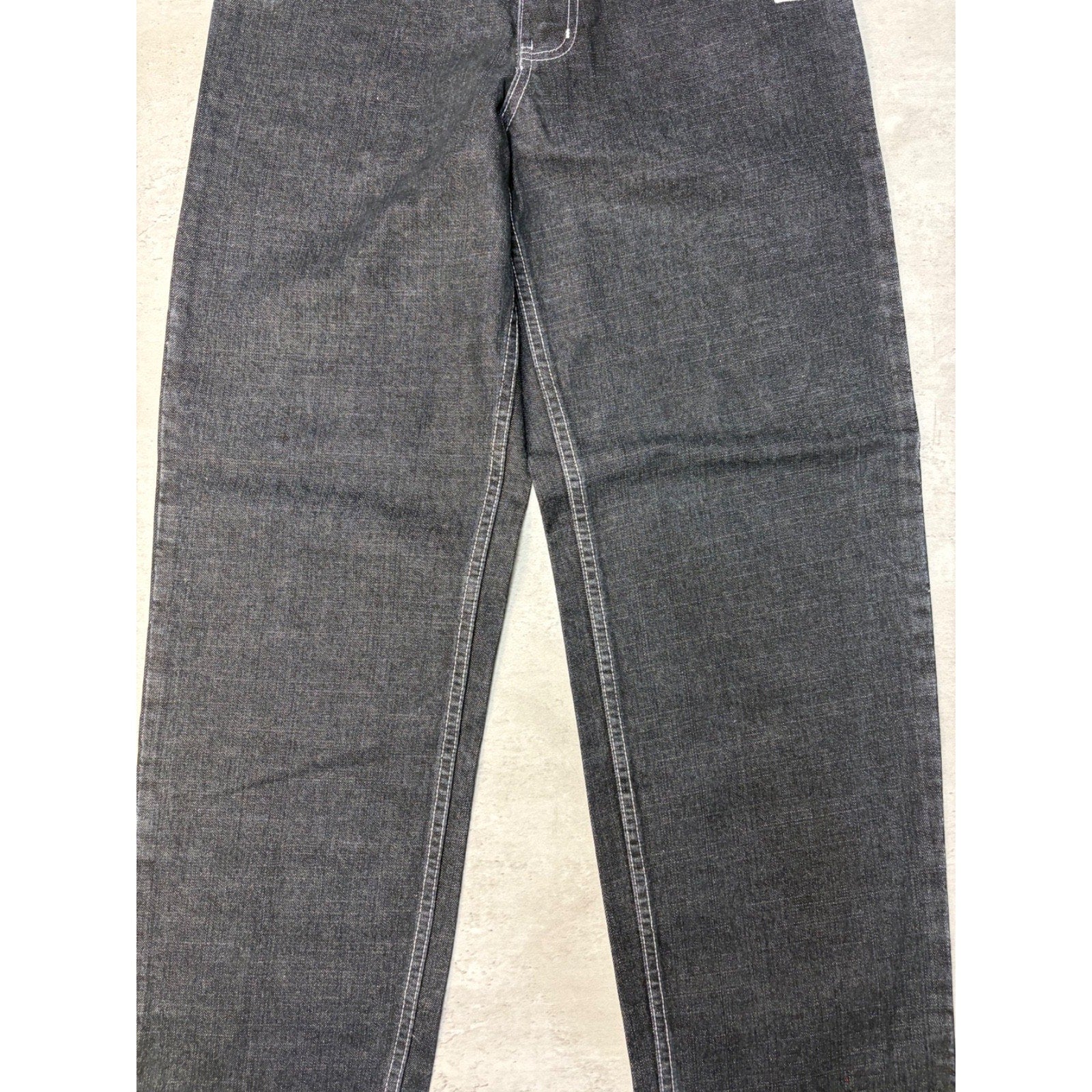 Vintage Y2K Womens Kani Embroidered Spellout Black Wash Denim Pants Size 29