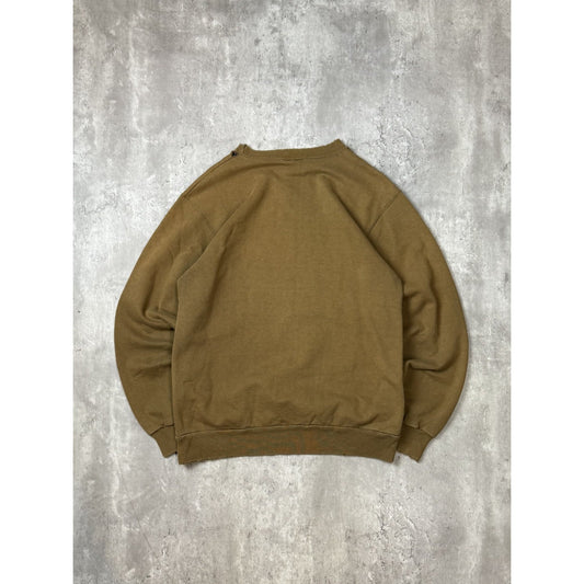 Vintage 90s Reebok Distressed Tonal Embroidered Logo Sweatshirt Size Medium