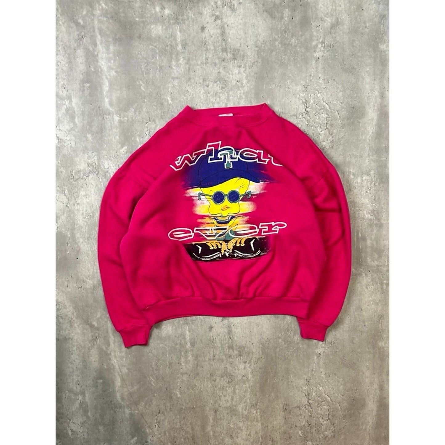 Vintage 1996 Looney Tunes Tweety Bird Whatever Cartoon Graphic Sweatshirt Sz XL