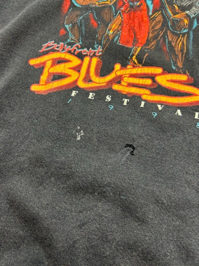 Vintage 1998 Bayfront Blue Festival Jazz Music Graphic Sweatshirt Size XL 90s