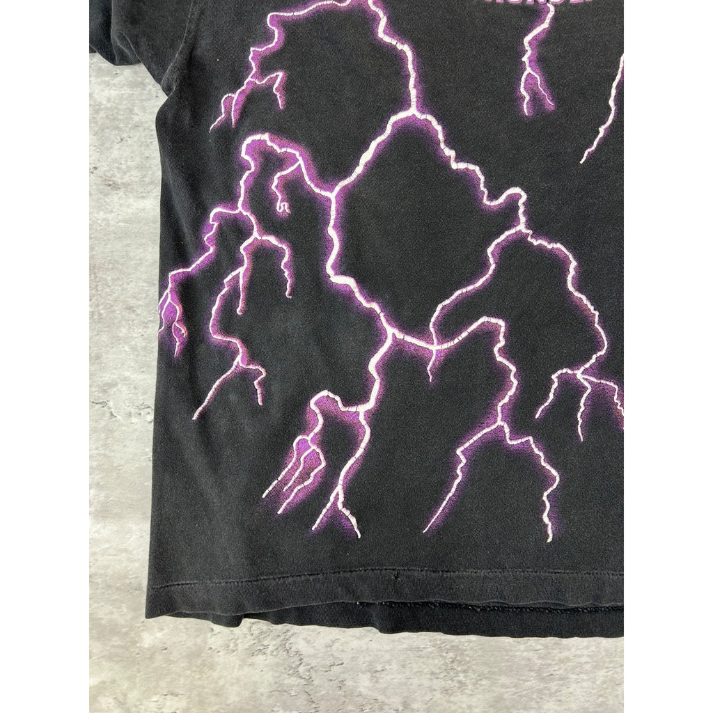 VTG 90s American Thunder The Legend Lives Bald Eagle Lightning T-Shirt Sz Large