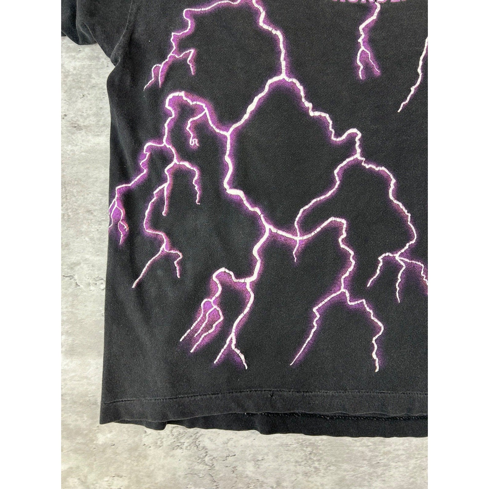 VTG 90s American Thunder The Legend Lives Bald Eagle Lightning T-Shirt Sz Large