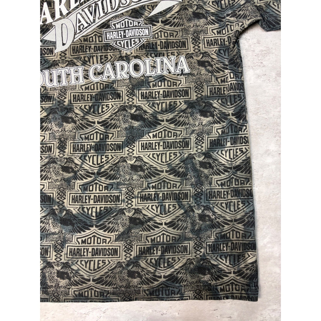 Vintage 1999 Harley Davidson Classic Logo All Over Print T-Shirt Size Large