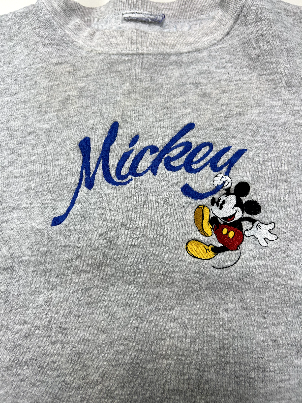 Vintage 90s Mickey Mouse Embroidered Spellout Character Sweatshirt Size Medium