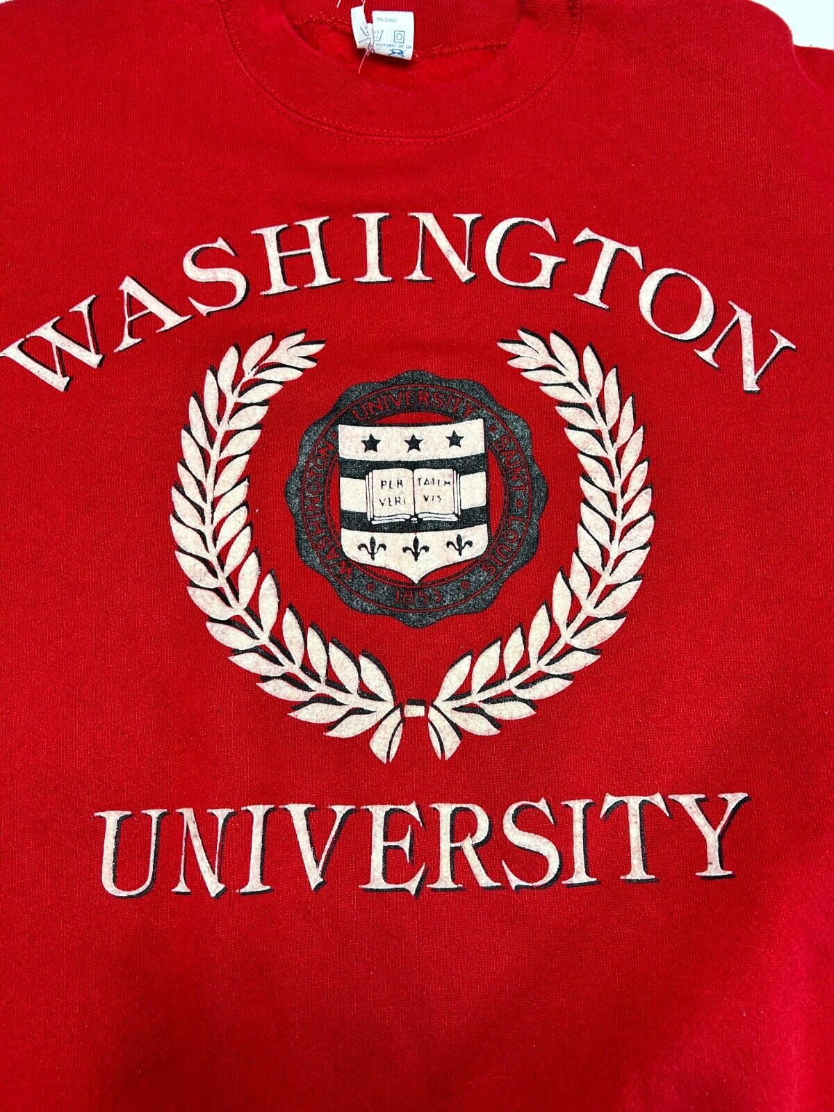 Vintage 80s Washington University NCAA Collegiate Crest Sweatshirt Size Large