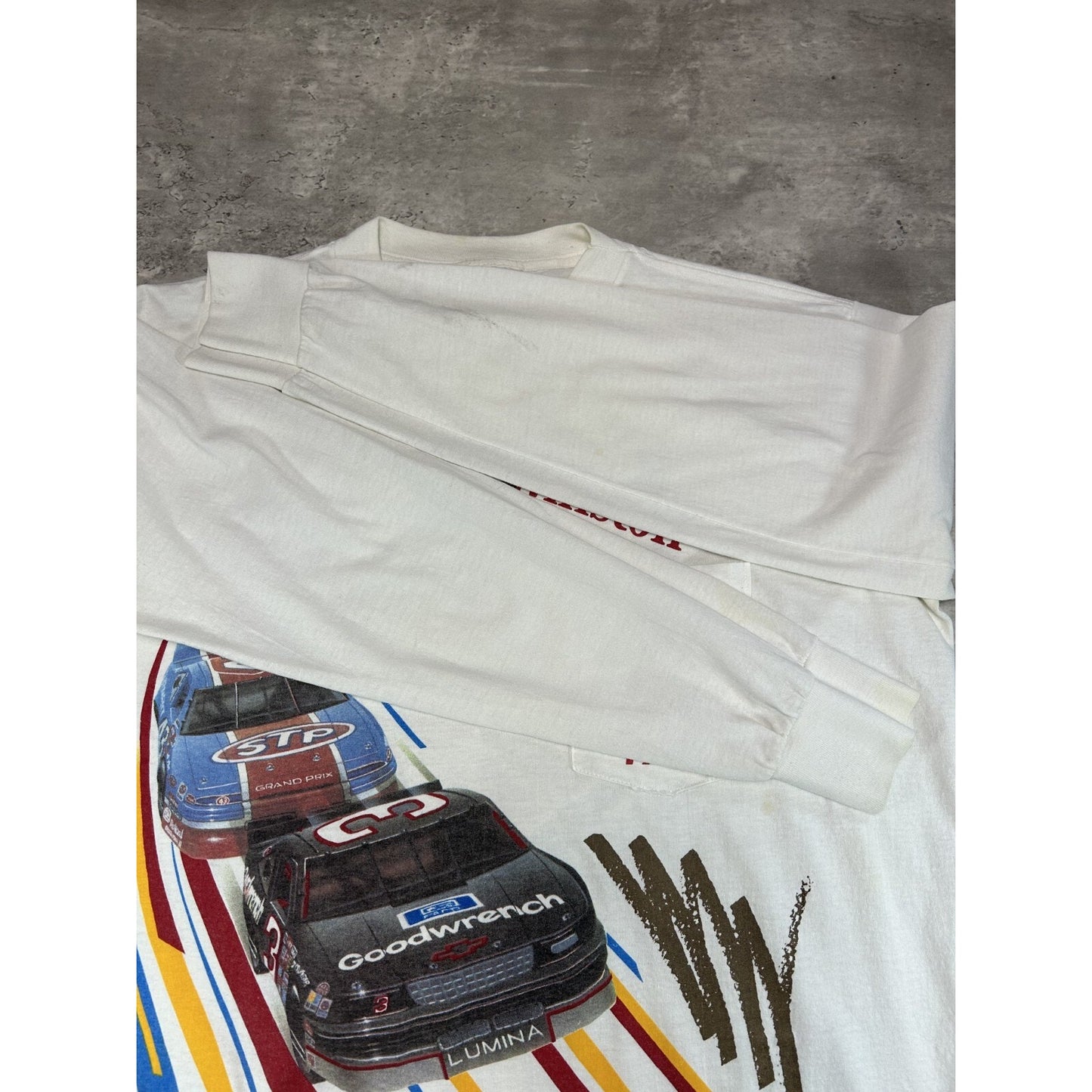 Vintage 1992 Nascar Winston Cup Series Racing Long Sleeve T-Shirt Size XL White