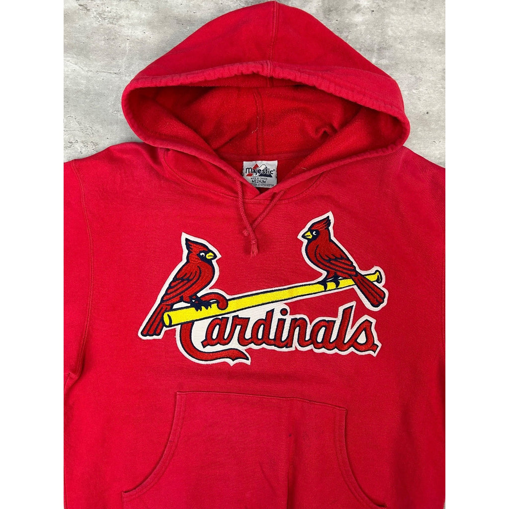 Vintage 90s St Louis Cardinals MLB Embroidered Pullover Hooded Sweatshirt Medium