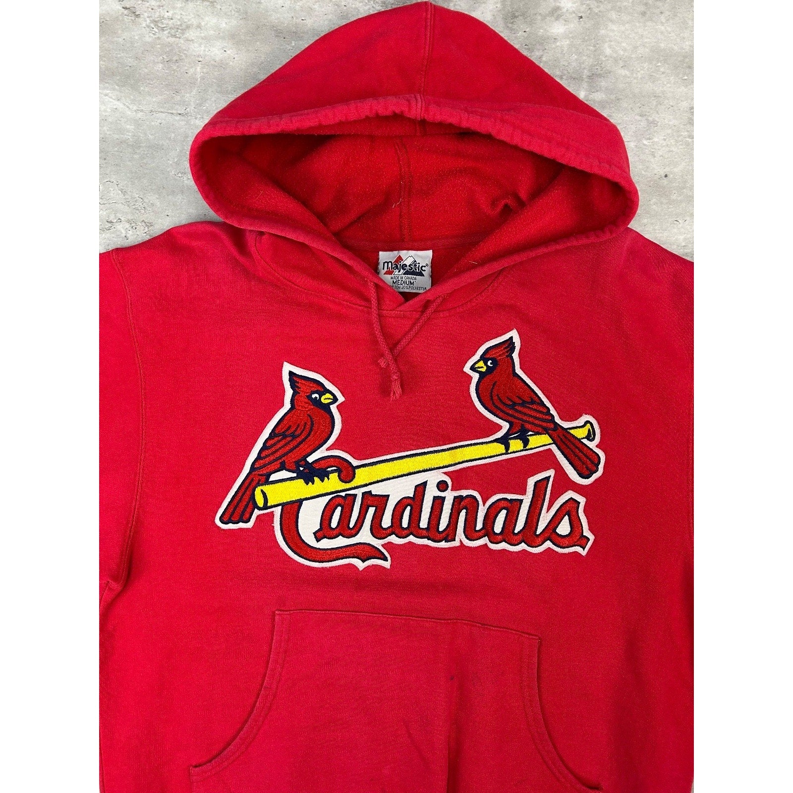 Vintage 90s St Louis Cardinals MLB Embroidered Pullover Hooded Sweatshirt Medium
