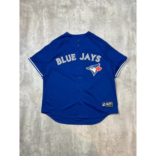 Vintage J.P. Arencibia #9 Toronto Blue Jays MLB Majestic Baseball Jersey Sz 2XL