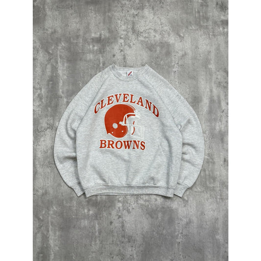 Vintage 80s/90s Cleveland Browns NFL Helmet Spellout Graphic Sweatshirt Sz XL
