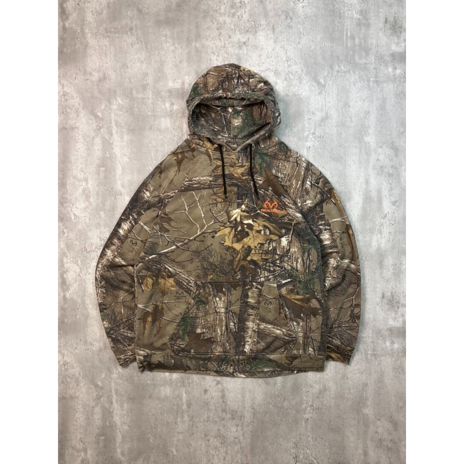 Vintage Realtree Xtra Tree Camo Hooded Hunting Sweatshirt Size Large