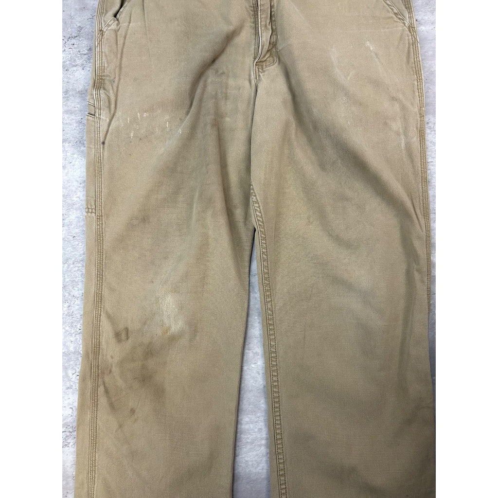 Carhartt Relaxed Fit Canvas Workwear Beige Carpenter Pants Size 37