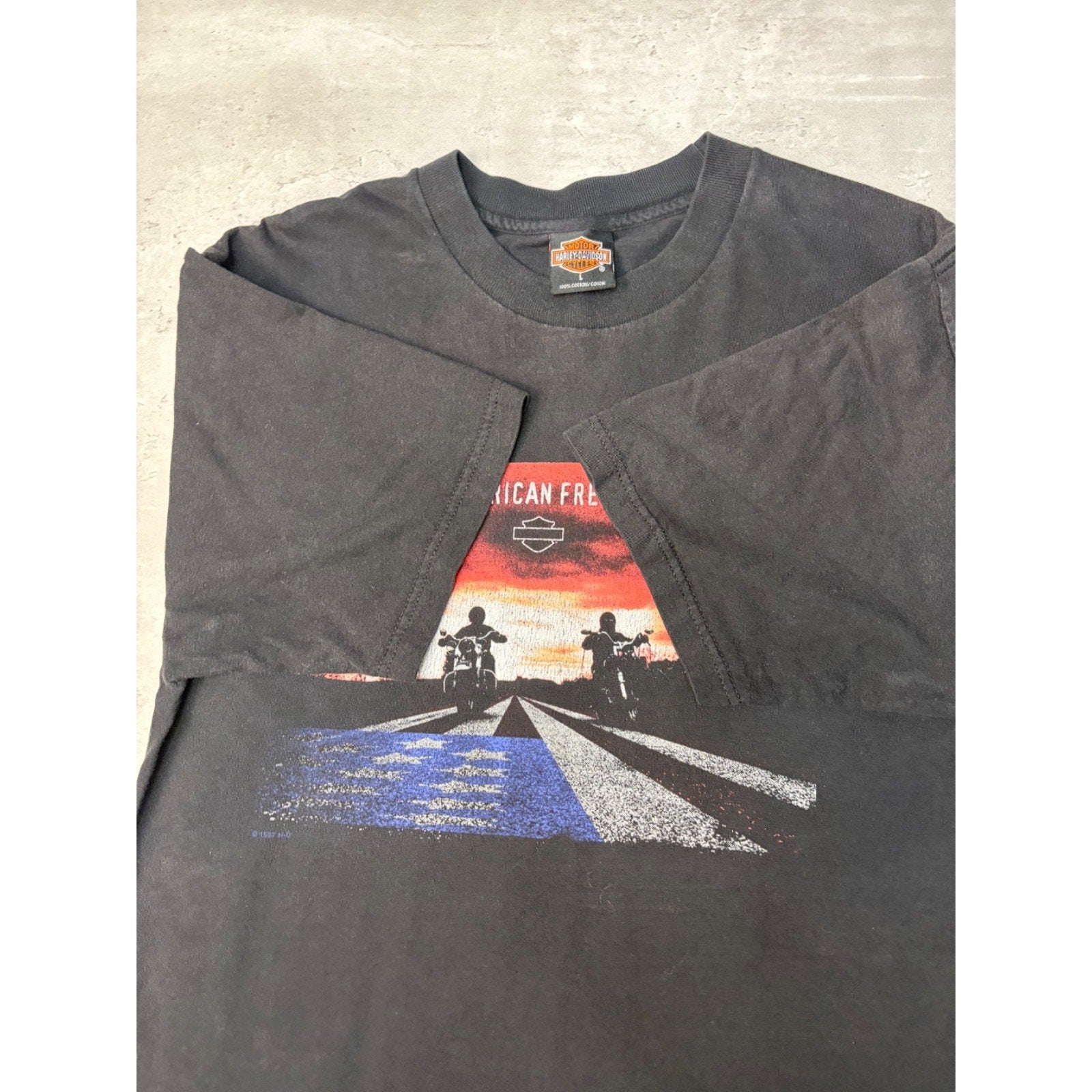 Vintage Harley Davidson Great American Freedom Machine T-Shirt Size Large