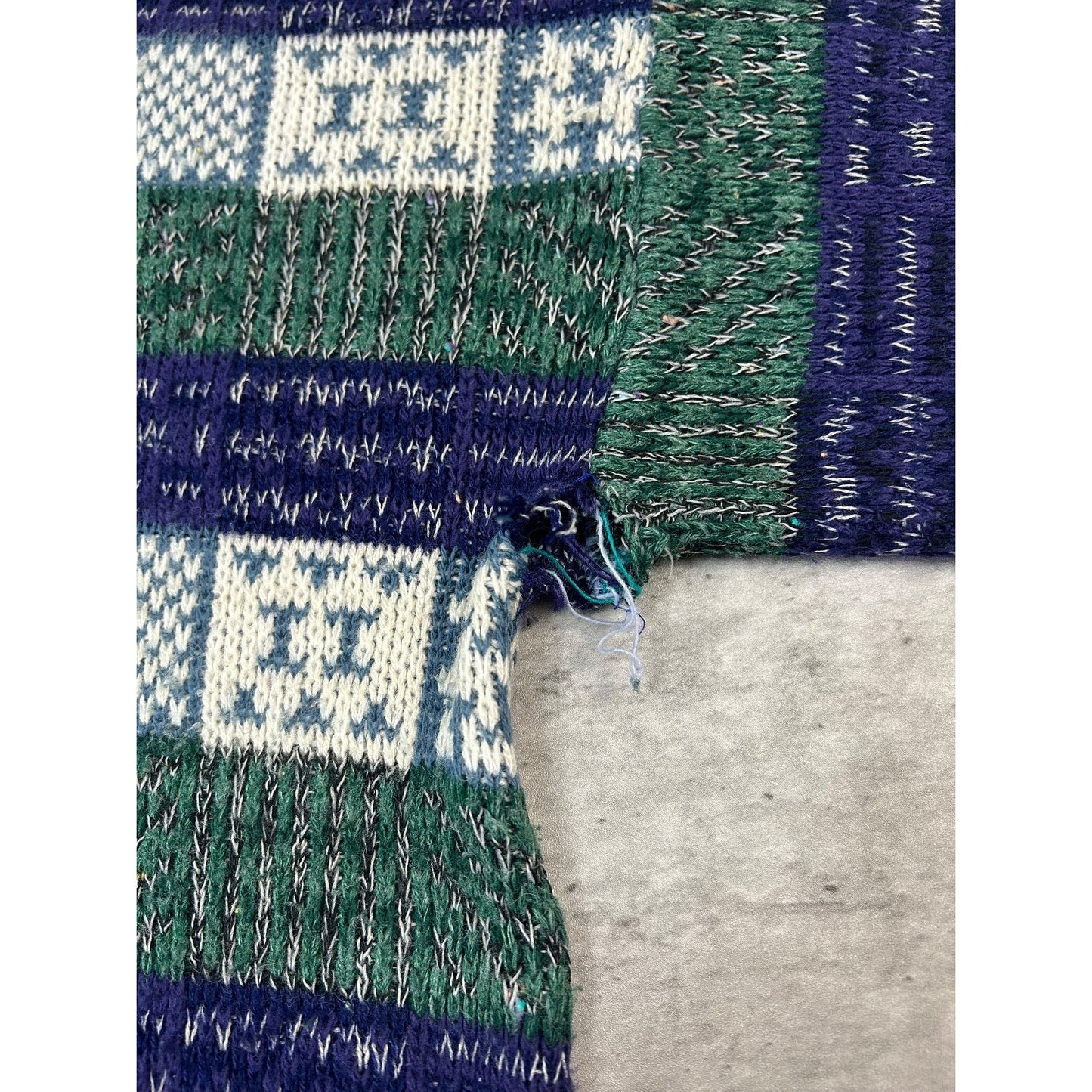 Vintage 90s Checkered Striped Print Pullover Knit Sweater Size Large