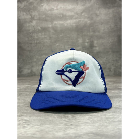 Vintage 80s/90s Toronto Blue Jays MLB Embroidered Logo Trucker Snapback Hat OSFA