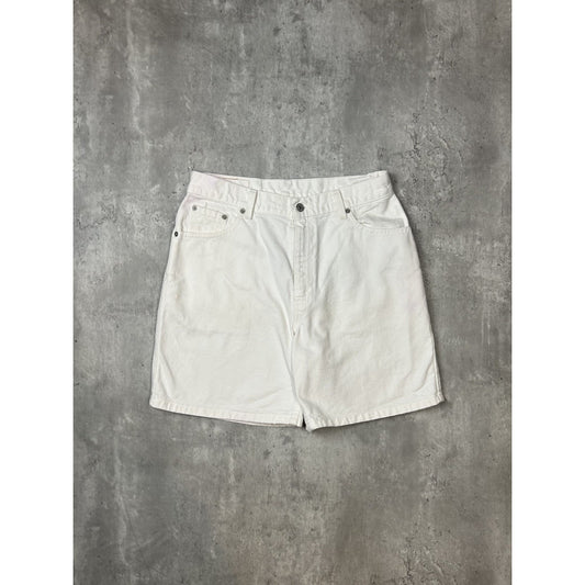 Vintage 90s Levis Red Tab White Denim Shorts Size 31