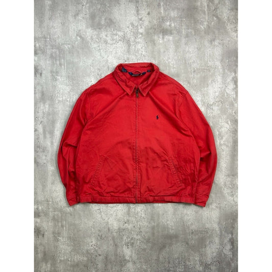 Vintage Polo Ralph Lauren Embroidered Pony Harrington Jacket Size XL Red