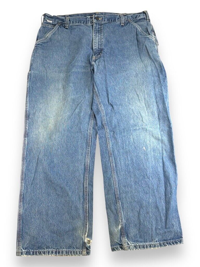 Vintage Carhartt FR NFPA2112 Medium Wash Work Wear Denim Carpenter Pants Sz 39W